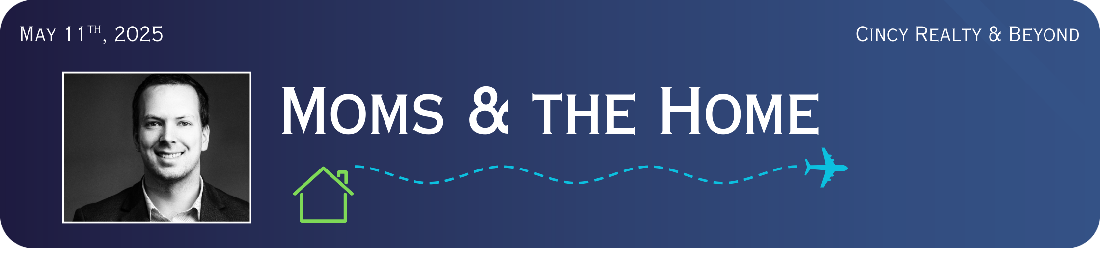 Blog header with title "Moms & the Home"